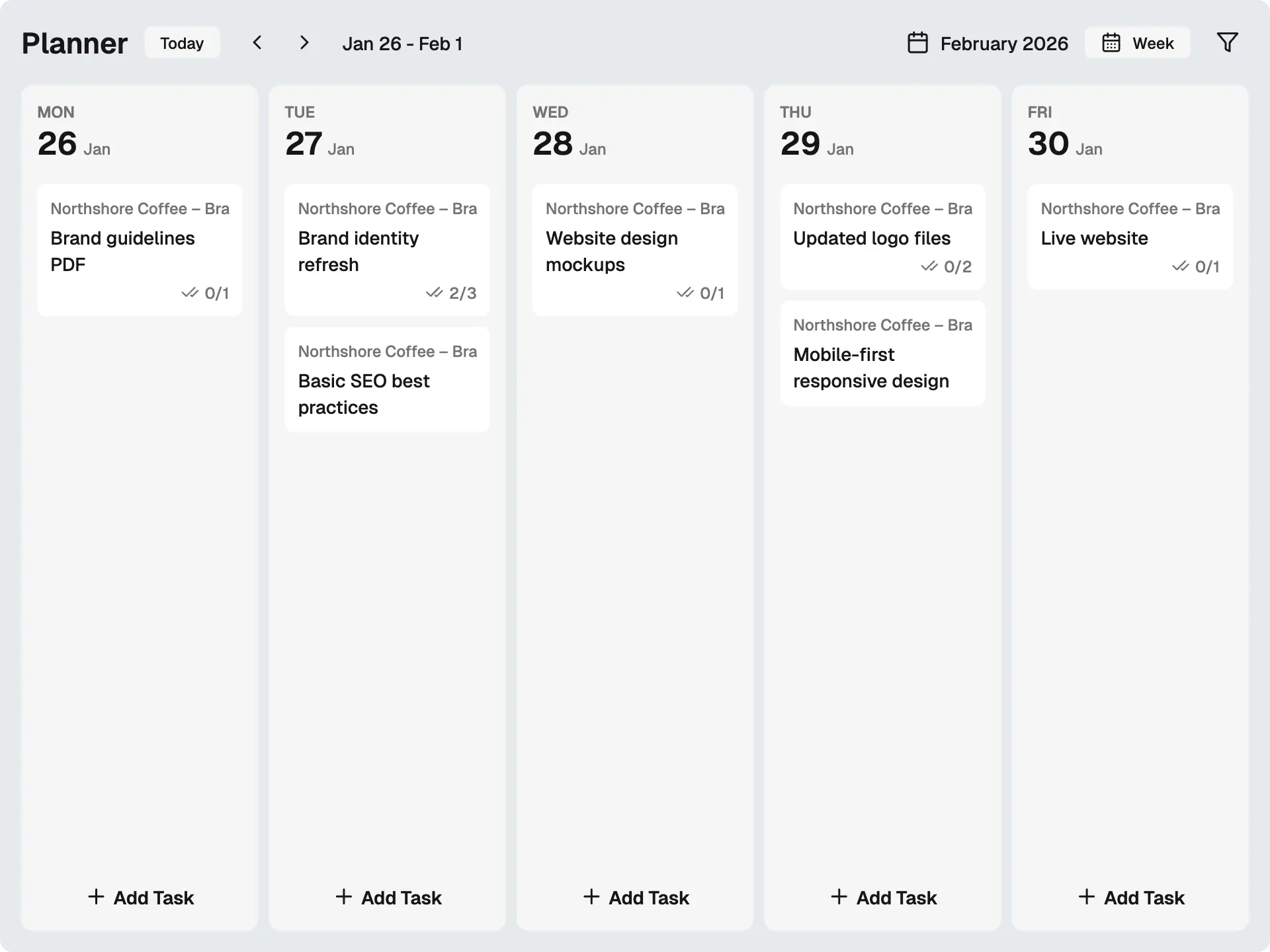 See your week in the Planner