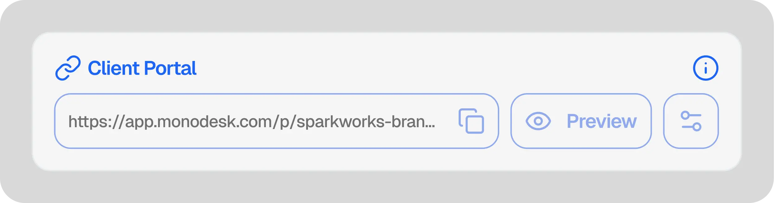 Client portal access with magic link, creative profile, and project details