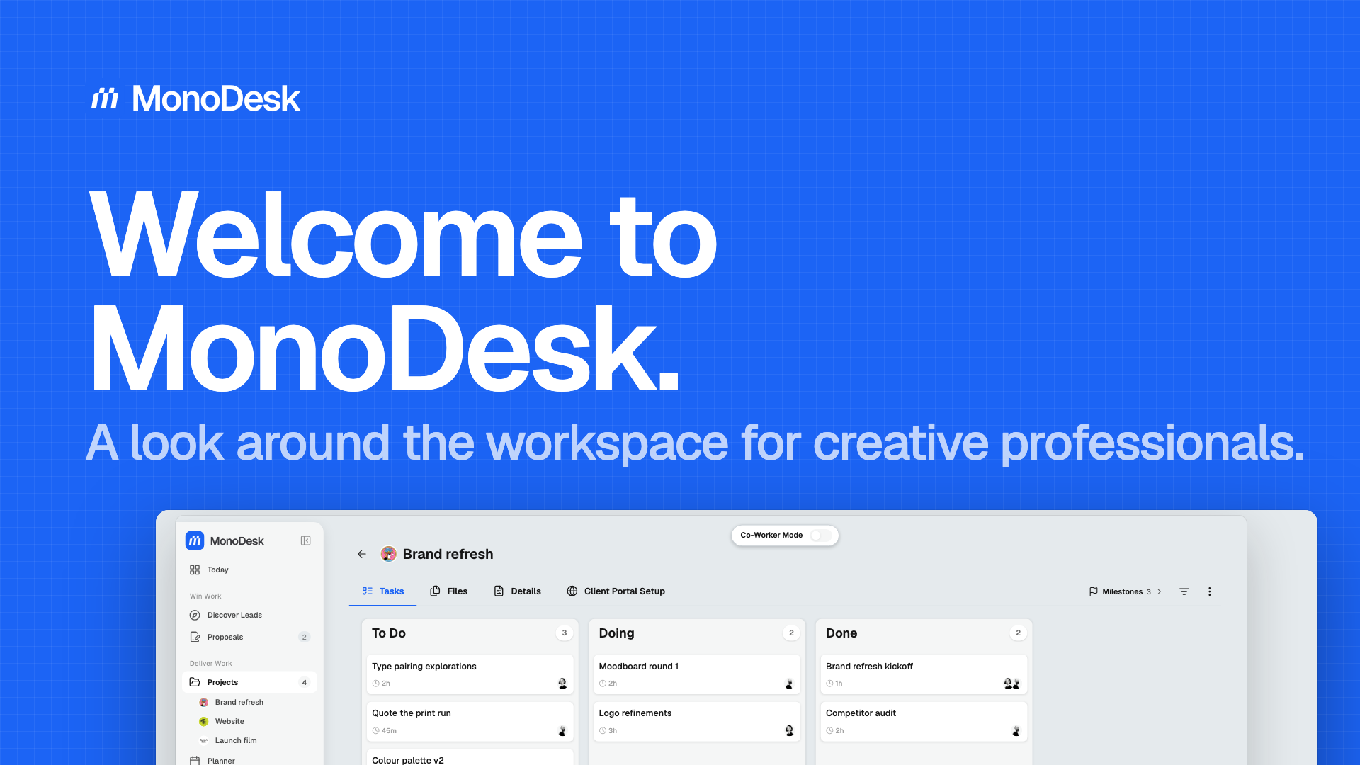 Watch the MonoDesk walkthrough