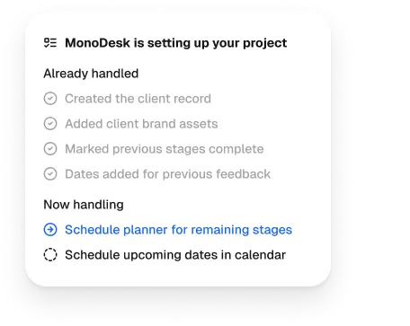 MonoDesk project setup checklist