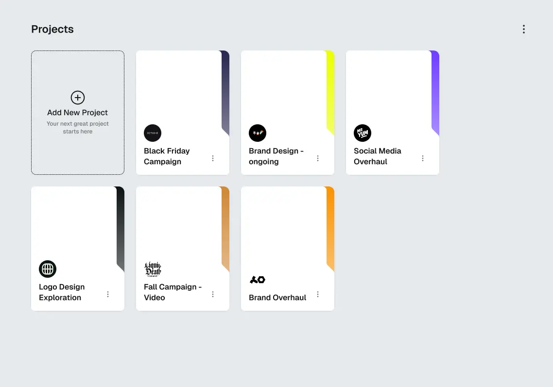 Clean project overview designed for creative professionals