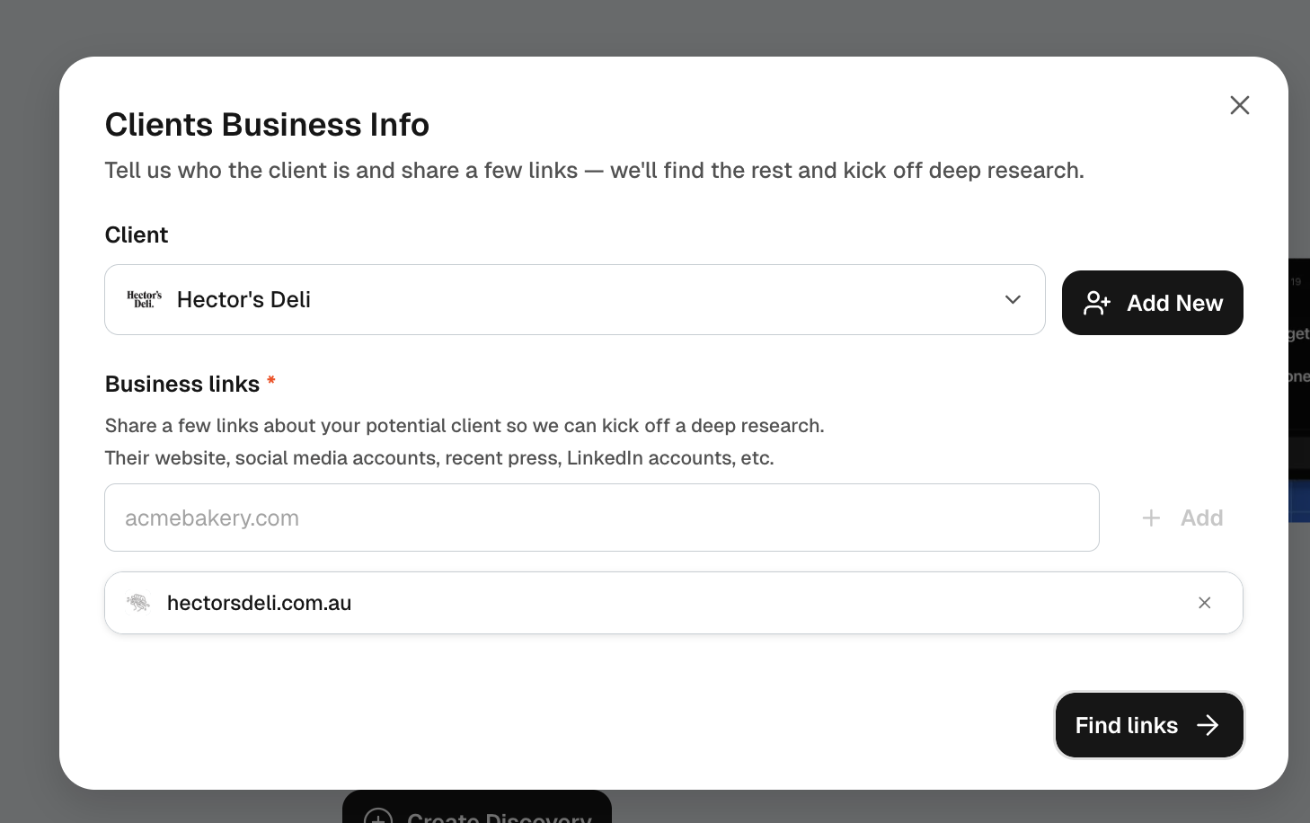 Adding a lead's links