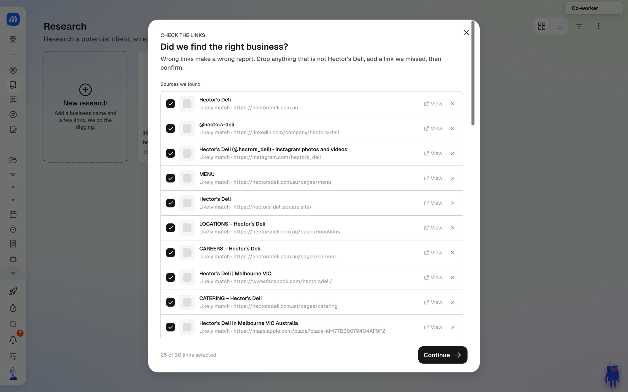 Checking the links MonoDesk found