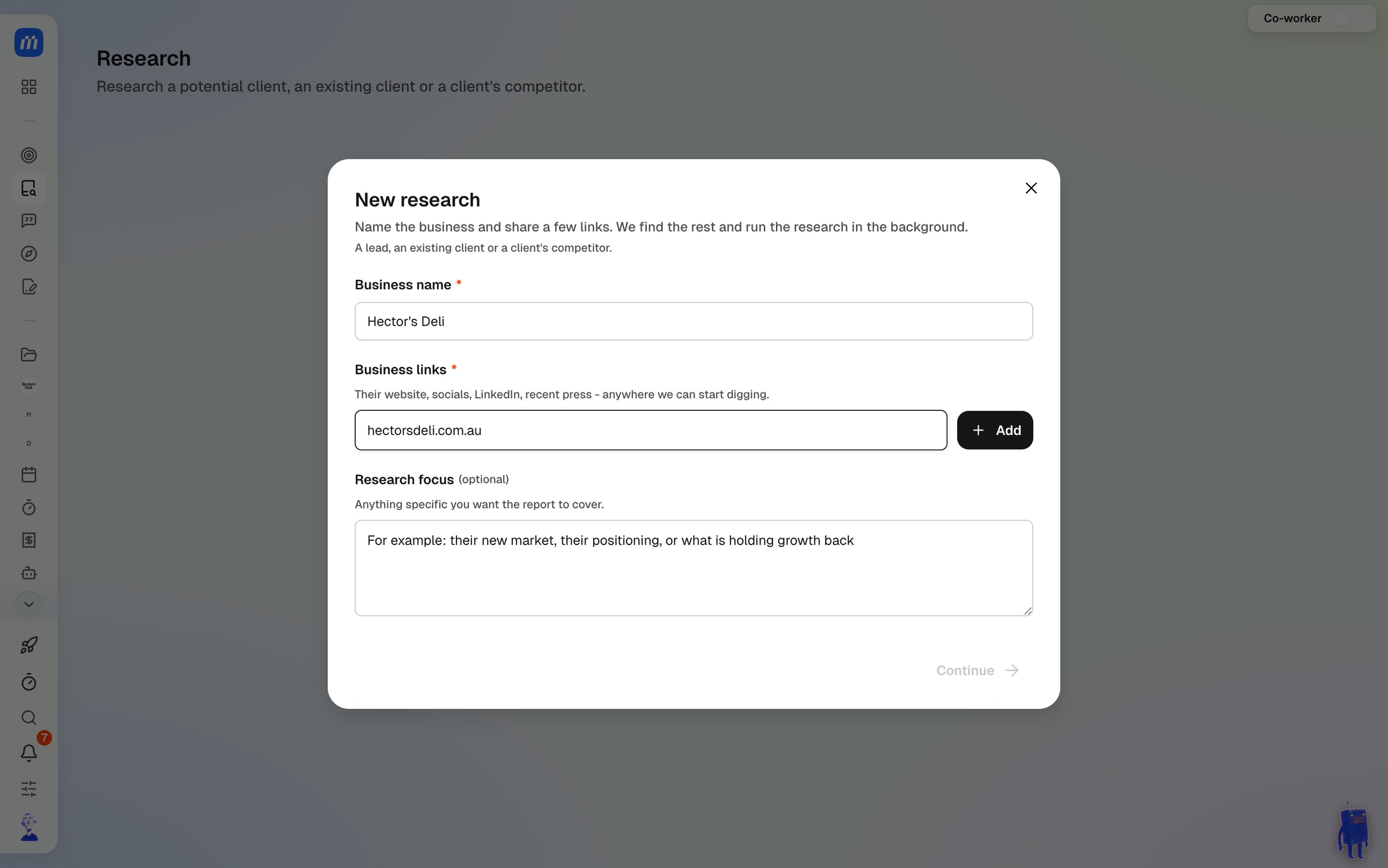 The New research form